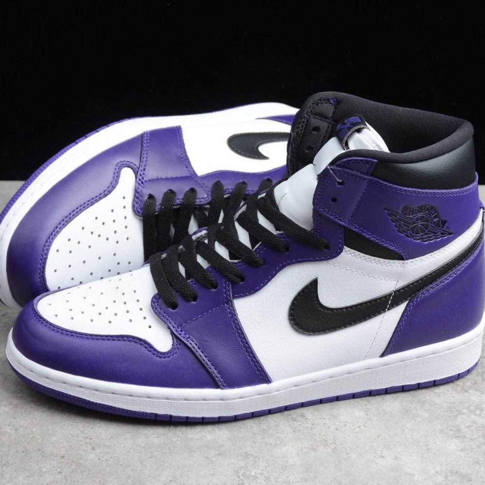 newNike Air Jordan 1 high top basketball shoes pur
